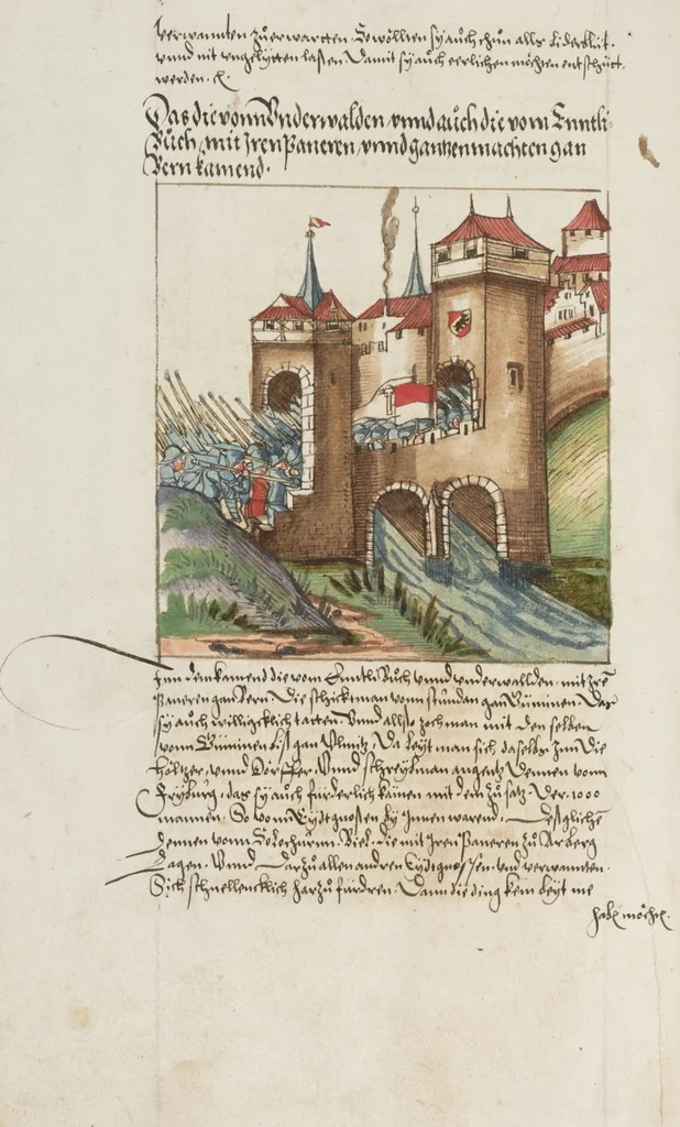 An illustration from Silbereisen: Chronicon Helvetiae, Part II, 1572, leaf 420