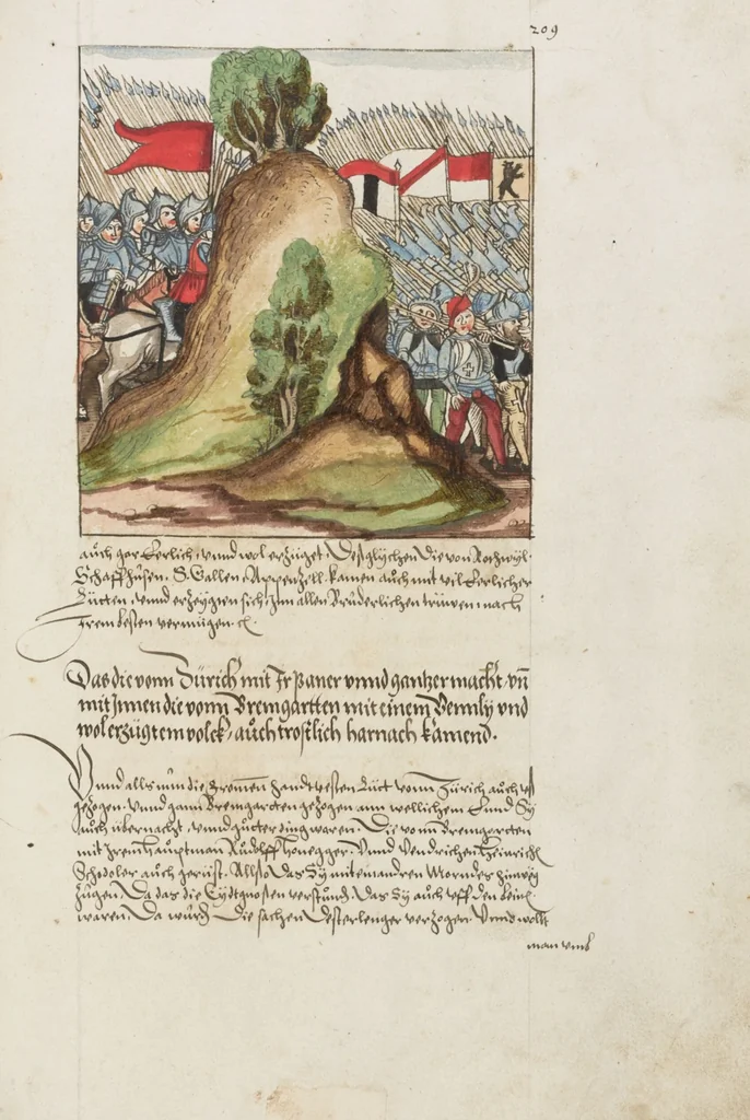 An illustration from Silbereisen: Chronicon Helvetiae, Part II, 1572, leaf 425