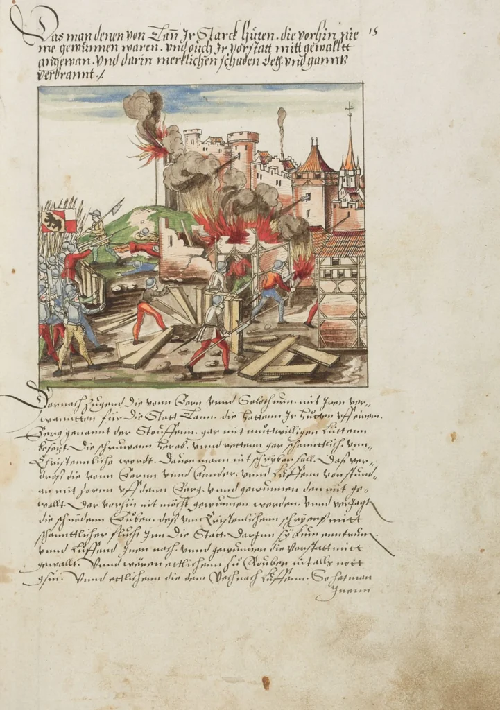 An illustration from Silbereisen: Chronicon Helvetiae, Part II, 1572, leaf 43