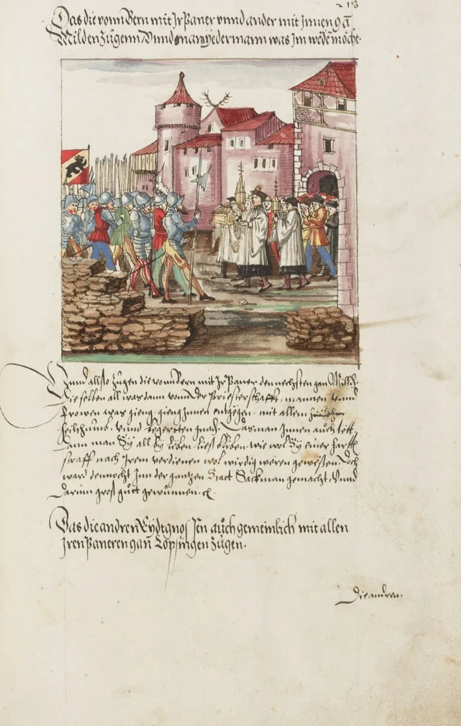 An illustration from Silbereisen: Chronicon Helvetiae, Part II, 1572, leaf 443
