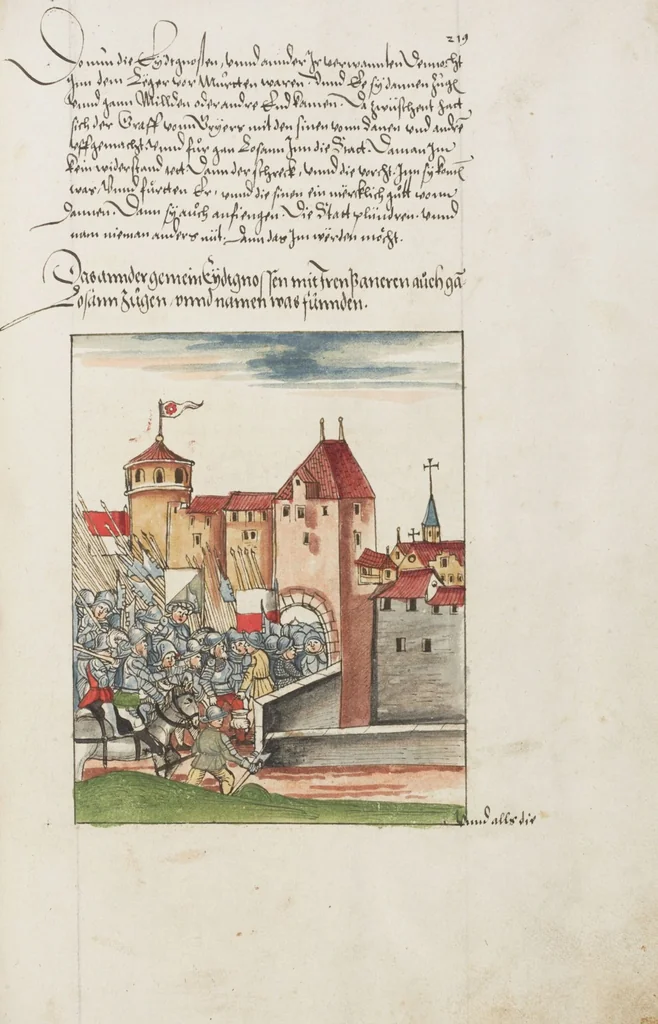 An illustration from Silbereisen: Chronicon Helvetiae, Part II, 1572, leaf 445