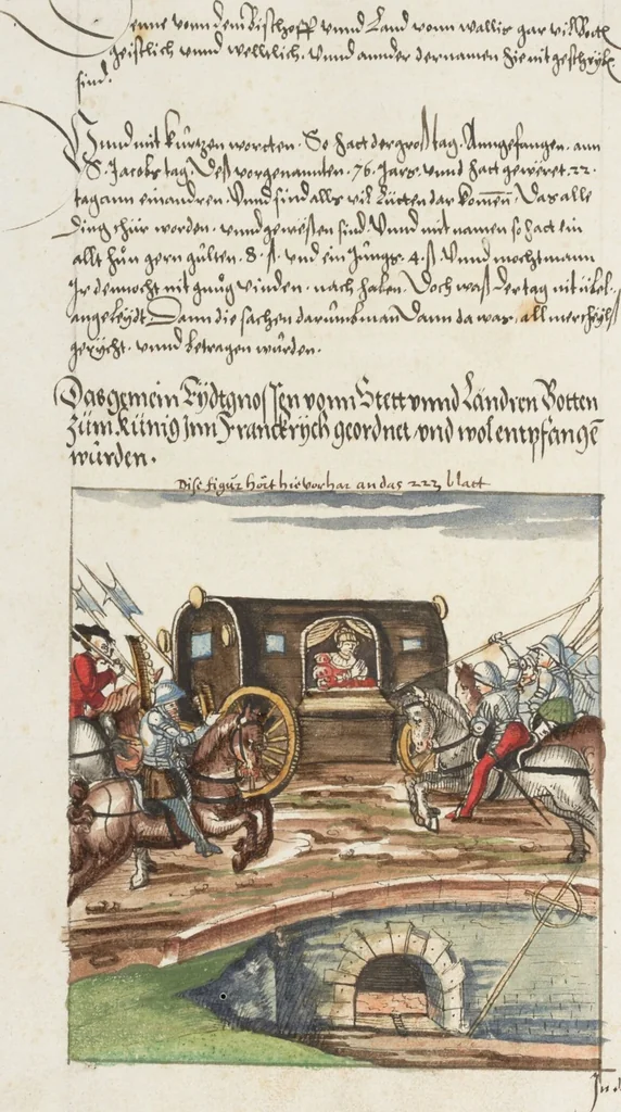An illustration from Silbereisen: Chronicon Helvetiae, Part II, 1572, leaf 458