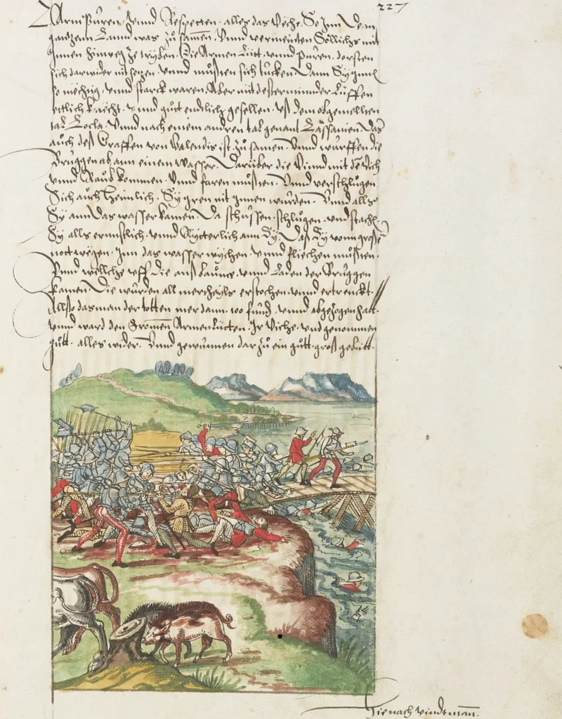 An illustration from Silbereisen: Chronicon Helvetiae, Part II, 1572, leaf 461