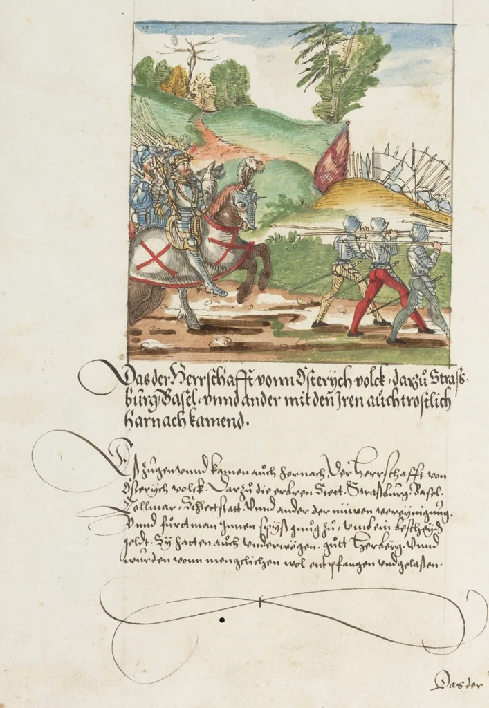 An illustration from Silbereisen: Chronicon Helvetiae, Part II, 1572, leaf 468