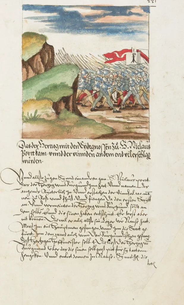 An illustration from Silbereisen: Chronicon Helvetiae, Part II, 1572, leaf 469