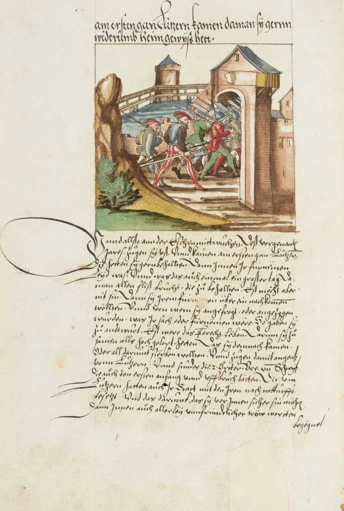 An illustration from Silbereisen: Chronicon Helvetiae, Part II, 1572, leaf 488