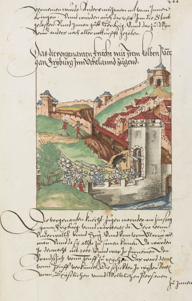 An illustration from Silbereisen: Chronicon Helvetiae, Part II, 1572, leaf 493