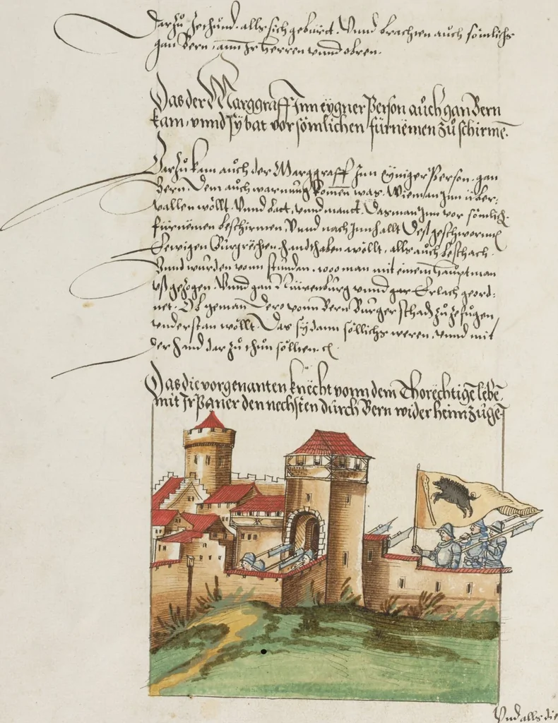 An illustration from Silbereisen: Chronicon Helvetiae, Part II, 1572, leaf 496