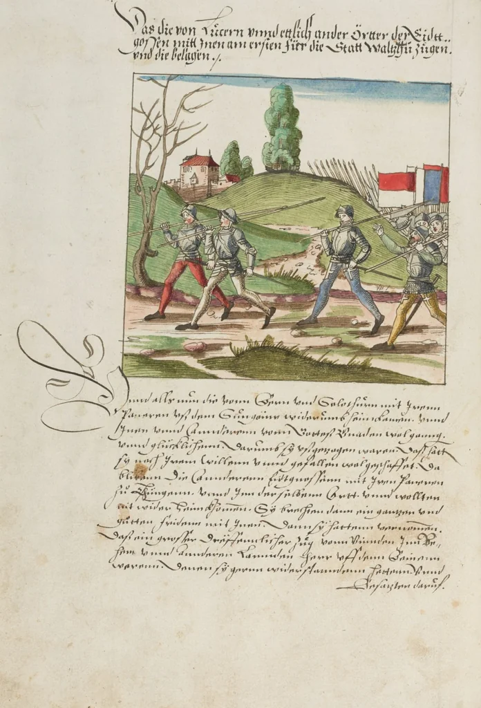 An illustration from Silbereisen: Chronicon Helvetiae, Part II, 1572, leaf 50