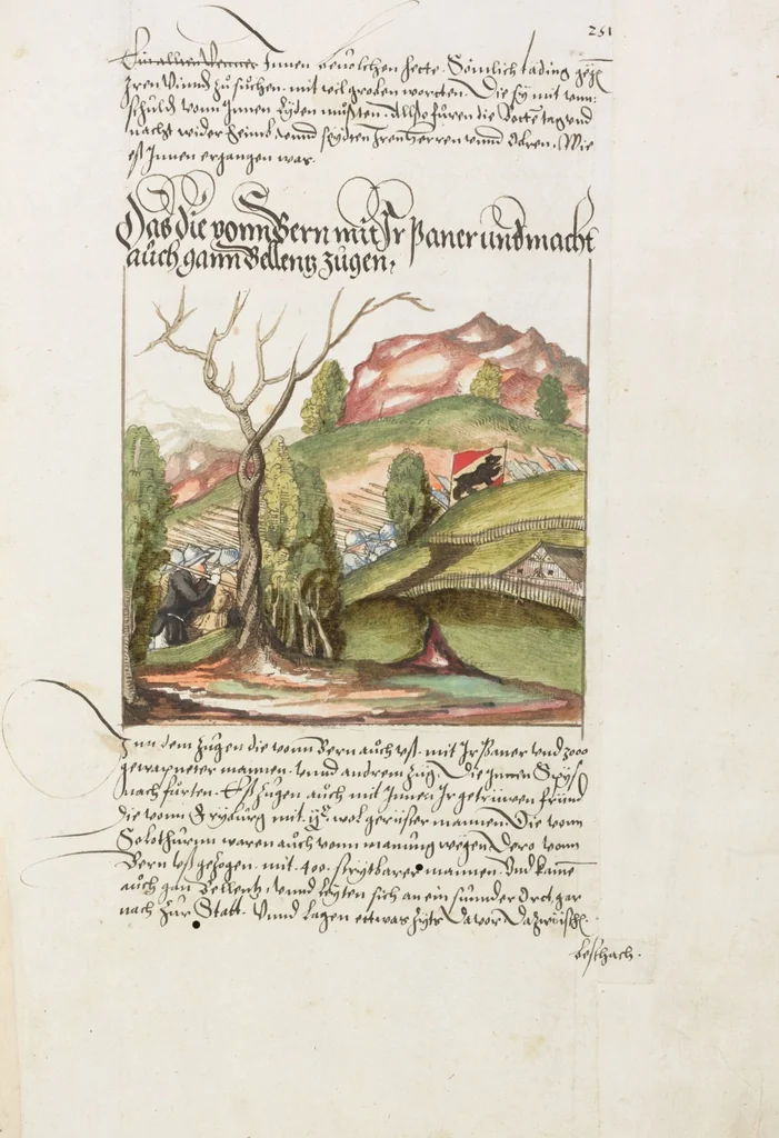 An illustration from Silbereisen: Chronicon Helvetiae, Part II, 1572, leaf 507