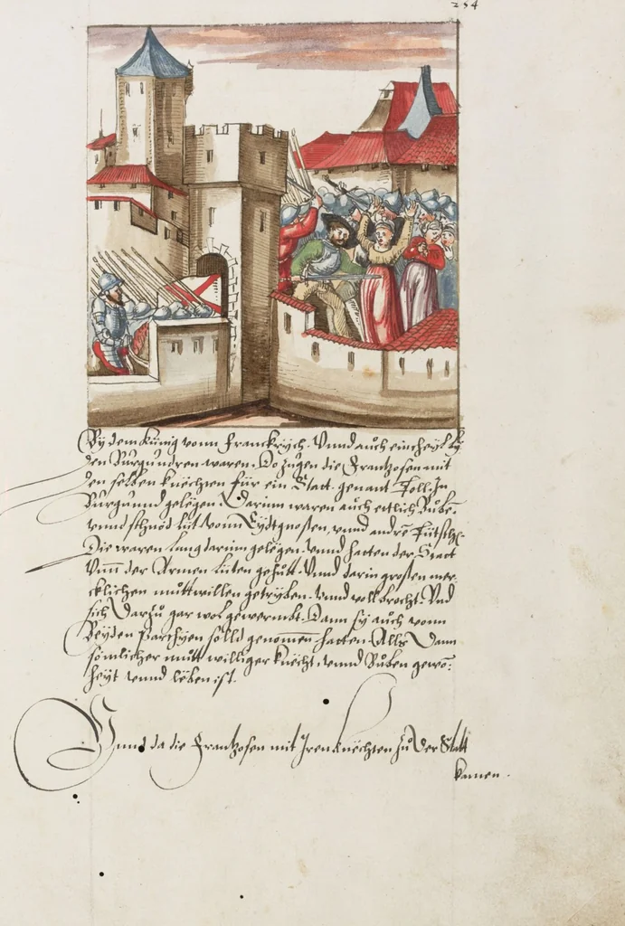 An illustration from Silbereisen: Chronicon Helvetiae, Part II, 1572, leaf 513