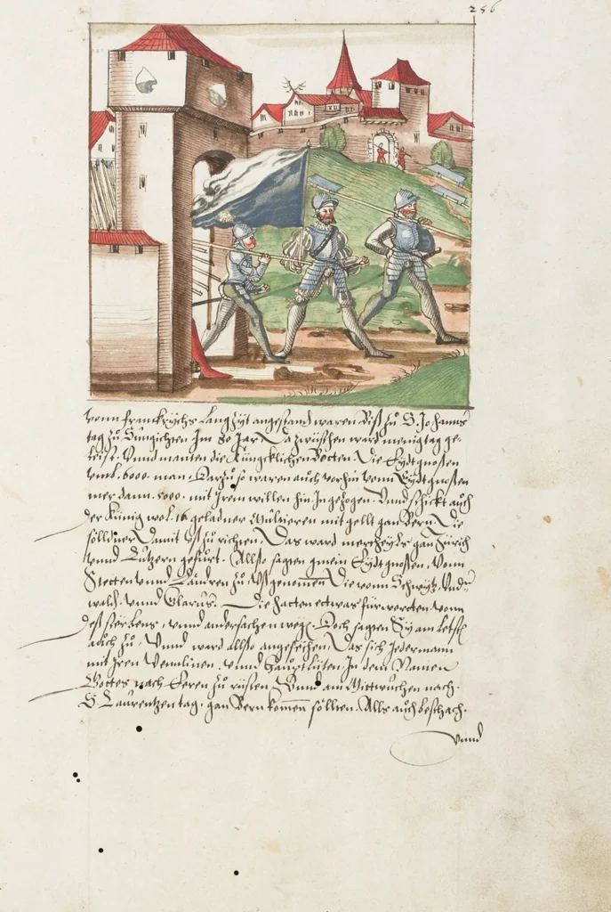 An illustration from Silbereisen: Chronicon Helvetiae, Part II, 1572, leaf 517