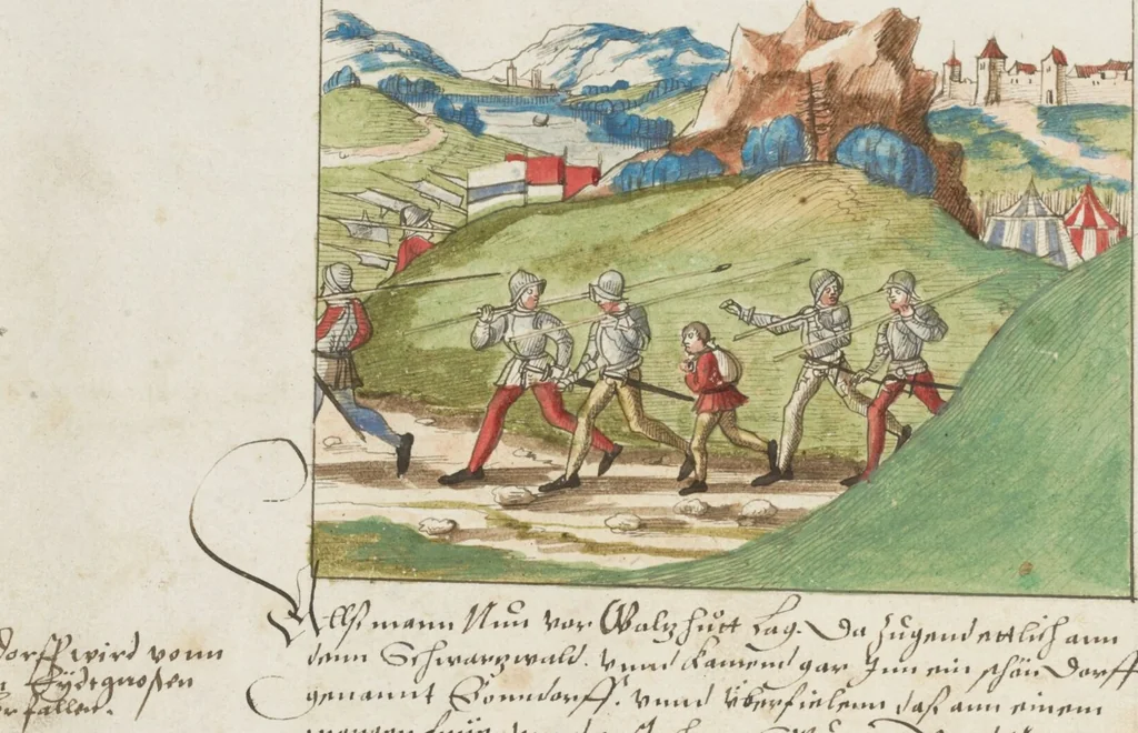 An illustration from Silbereisen: Chronicon Helvetiae, Part II, 1572, leaf 56