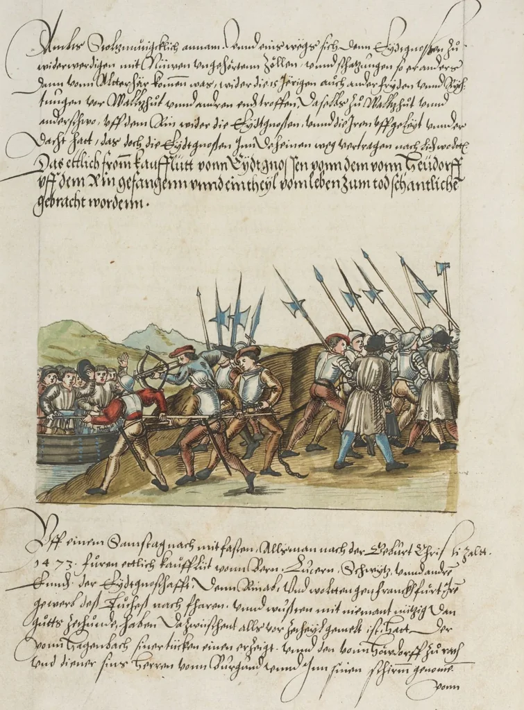 An illustration from Silbereisen: Chronicon Helvetiae, Part II, 1572, leaf 74