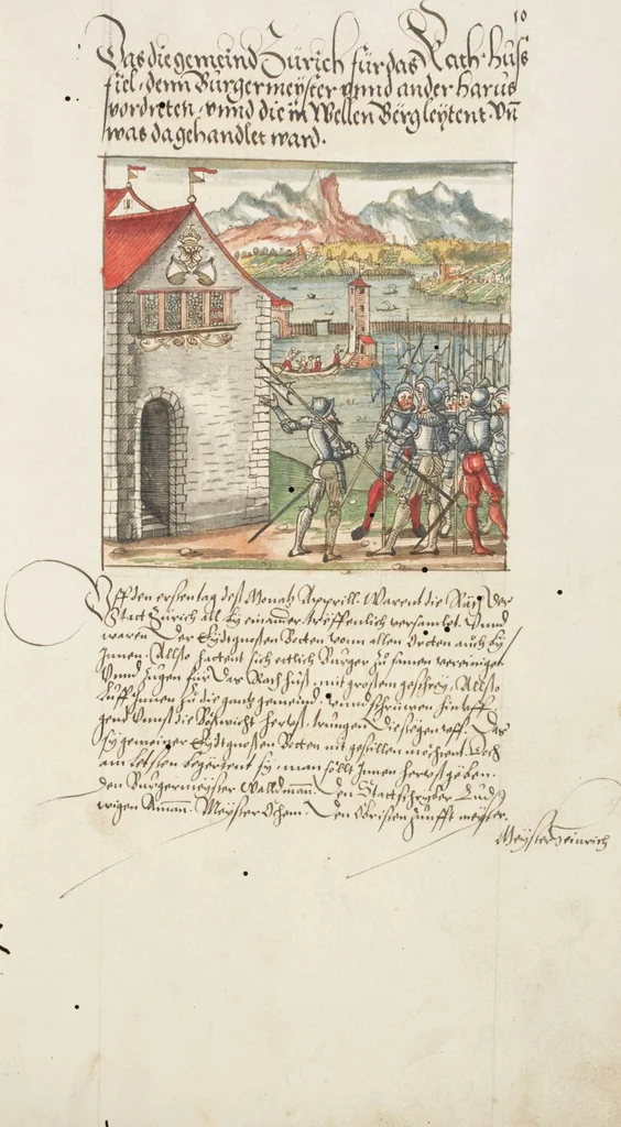 An illustration from Silbereisen: Chronicon Helvetiae, Part III, 1572, leaf 29