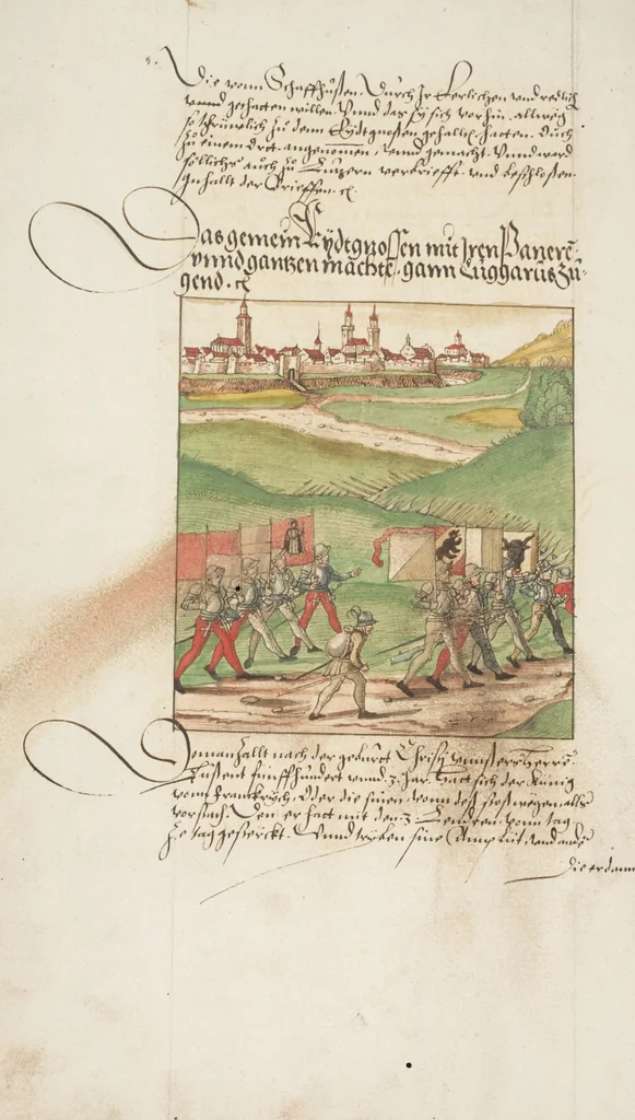 An illustration from Silbereisen: Chronicon Helvetiae, Part III, 1572, leaf 80