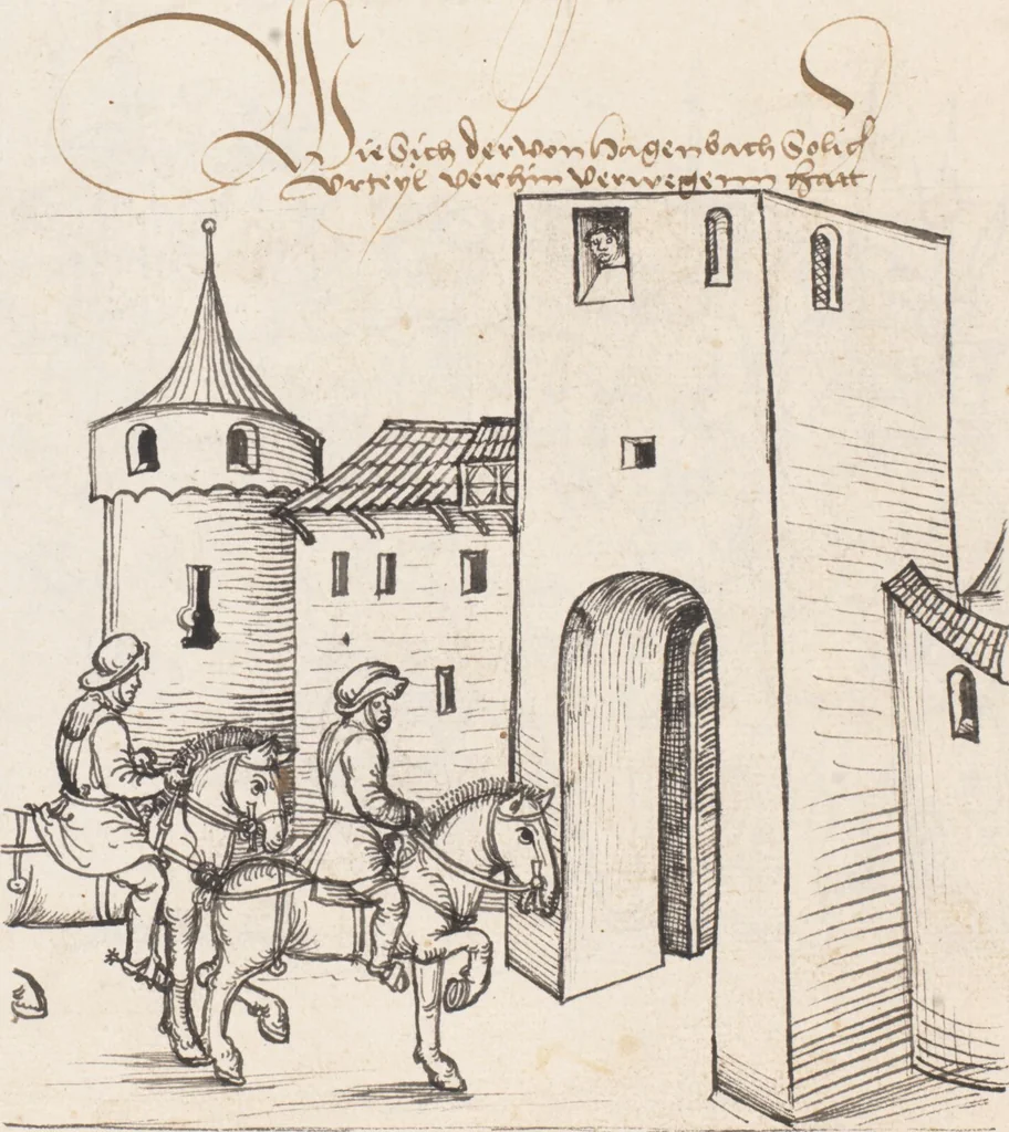 An illustration from Werner Schodoler, Eidgenössische Chronik, Vol. 3, 1514, leaf 104