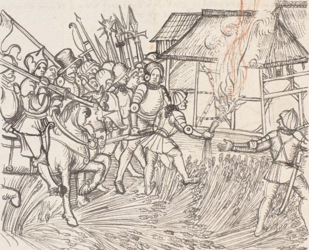 An illustration from Werner Schodoler, Eidgenössische Chronik, Vol. 3, 1514, leaf 118