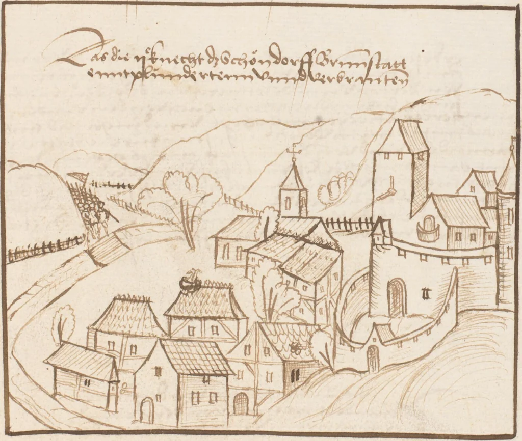 An illustration from Werner Schodoler, Eidgenössische Chronik, Vol. 3, 1514, leaf 13