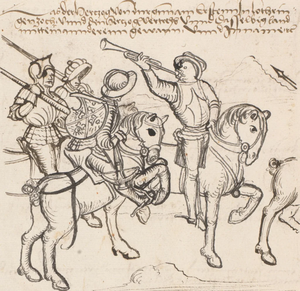 An illustration from Werner Schodoler, Eidgenössische Chronik, Vol. 3, 1514, leaf 160