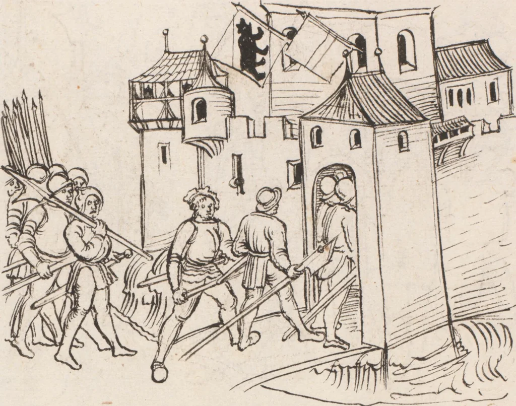 An illustration from Werner Schodoler, Eidgenössische Chronik, Vol. 3, 1514, leaf 162