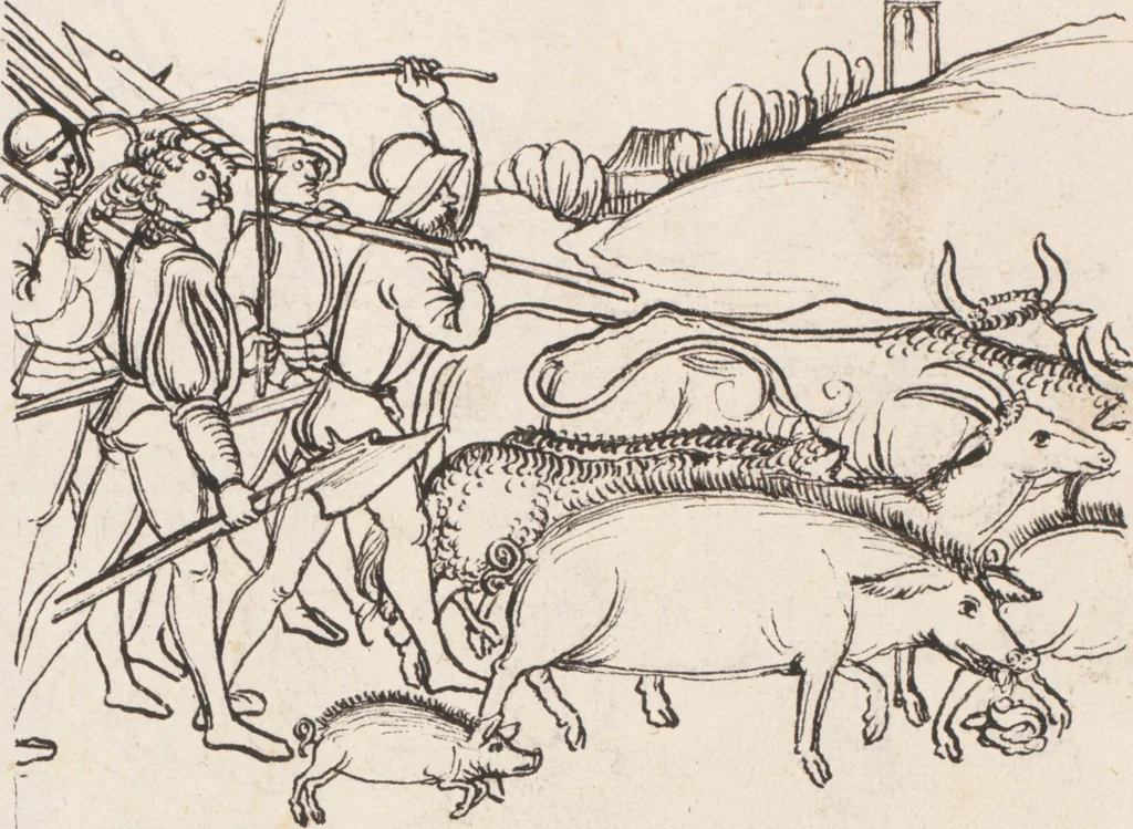 An illustration from Werner Schodoler, Eidgenössische Chronik, Vol. 3, 1514, leaf 164
