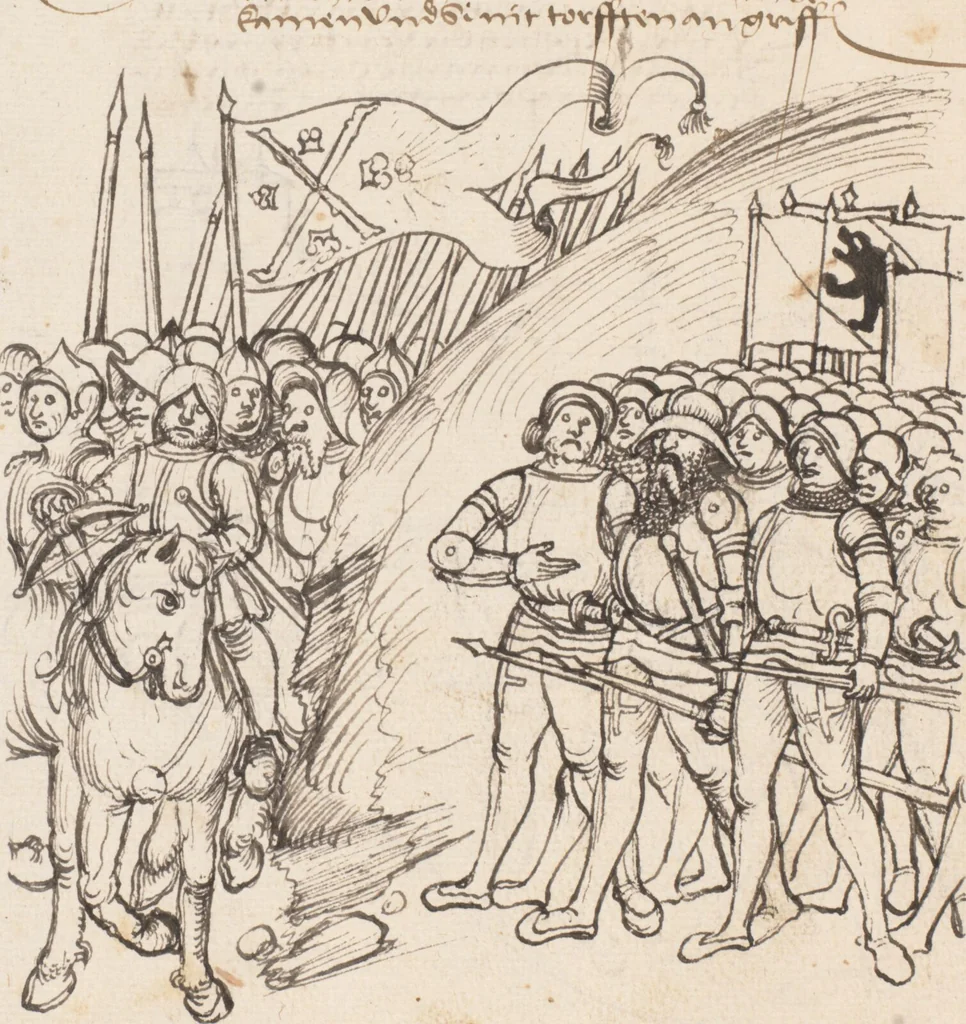 An illustration from Werner Schodoler, Eidgenössische Chronik, Vol. 3, 1514, leaf 170