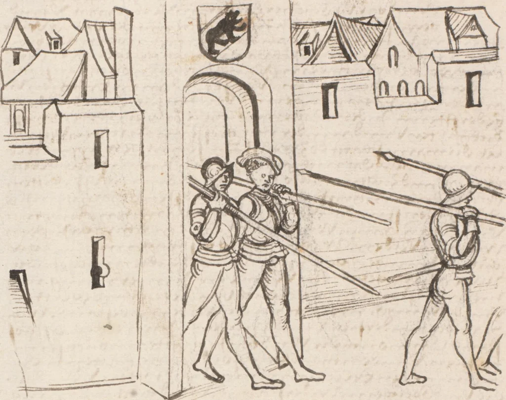 An illustration from Werner Schodoler, Eidgenössische Chronik, Vol. 3, 1514, leaf 172