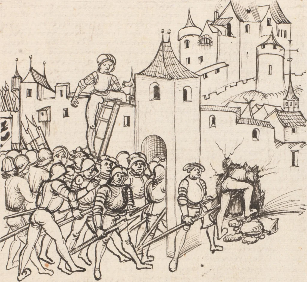 An illustration from Werner Schodoler, Eidgenössische Chronik, Vol. 3, 1514, leaf 203