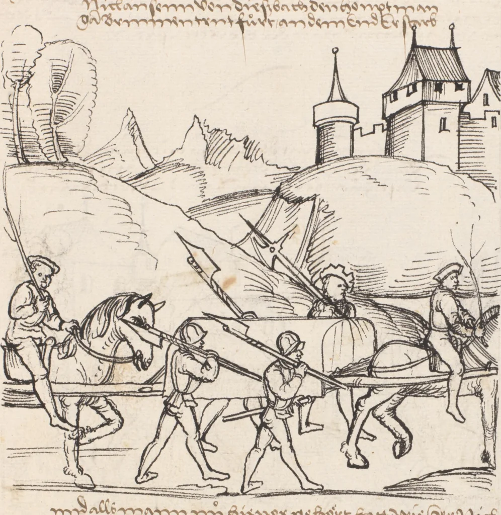 An illustration from Werner Schodoler, Eidgenössische Chronik, Vol. 3, 1514, leaf 217
