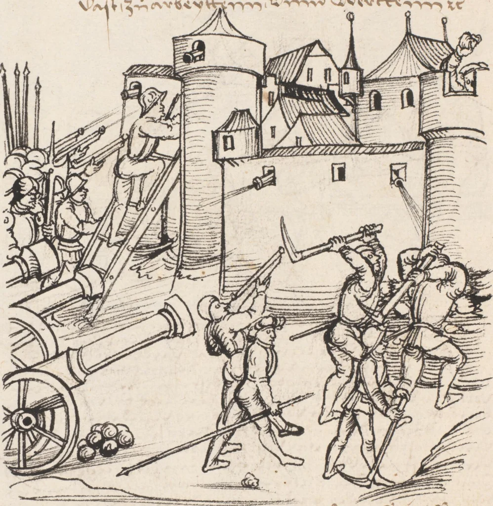 An illustration from Werner Schodoler, Eidgenössische Chronik, Vol. 3, 1514, leaf 218