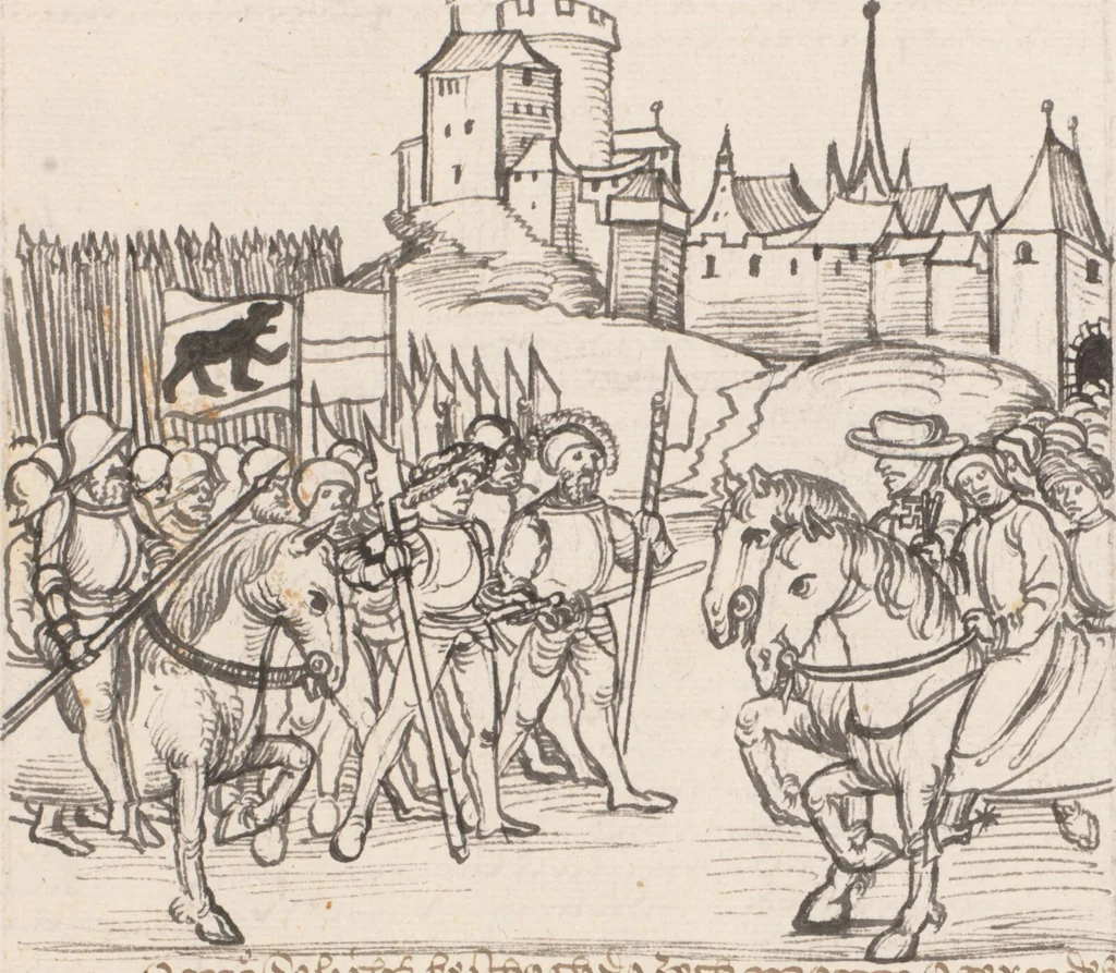 An illustration from Werner Schodoler, Eidgenössische Chronik, Vol. 3, 1514, leaf 255
