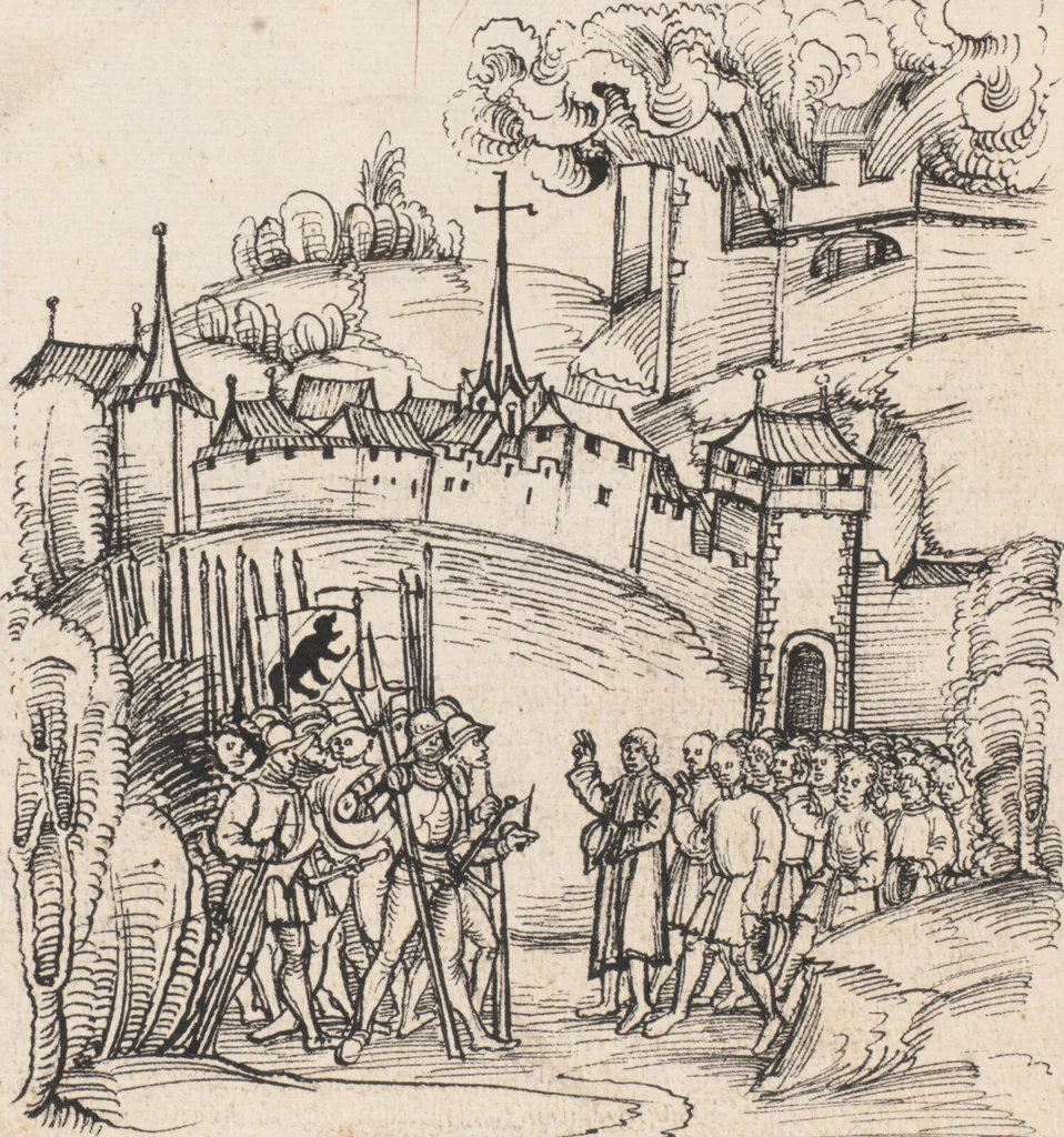 An illustration from Werner Schodoler, Eidgenössische Chronik, Vol. 3, 1514, leaf 262