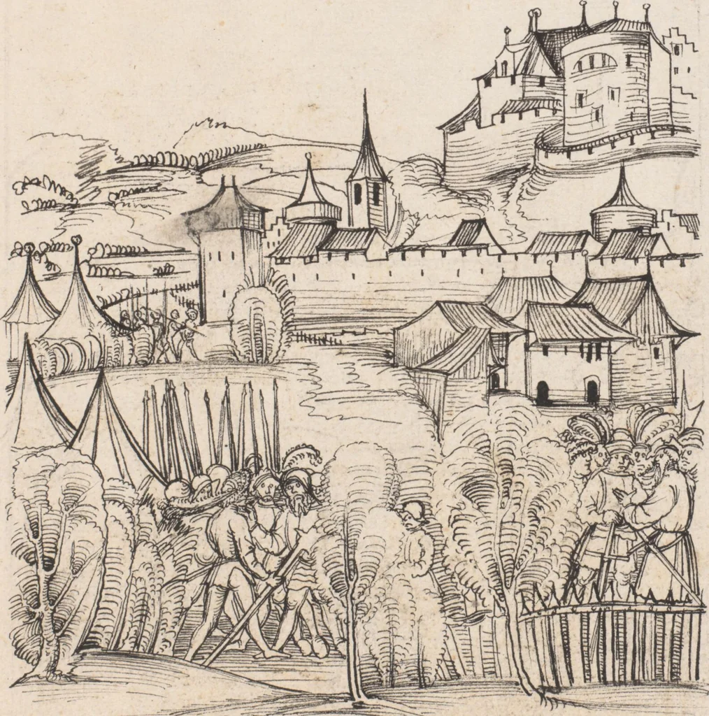 An illustration from Werner Schodoler, Eidgenössische Chronik, Vol. 3, 1514, leaf 263