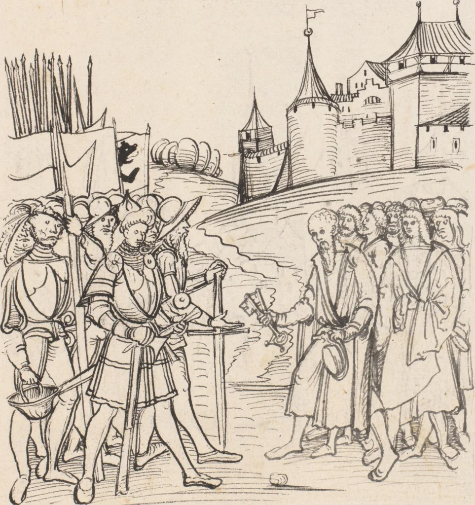 An illustration from Werner Schodoler, Eidgenössische Chronik, Vol. 3, 1514, leaf 265