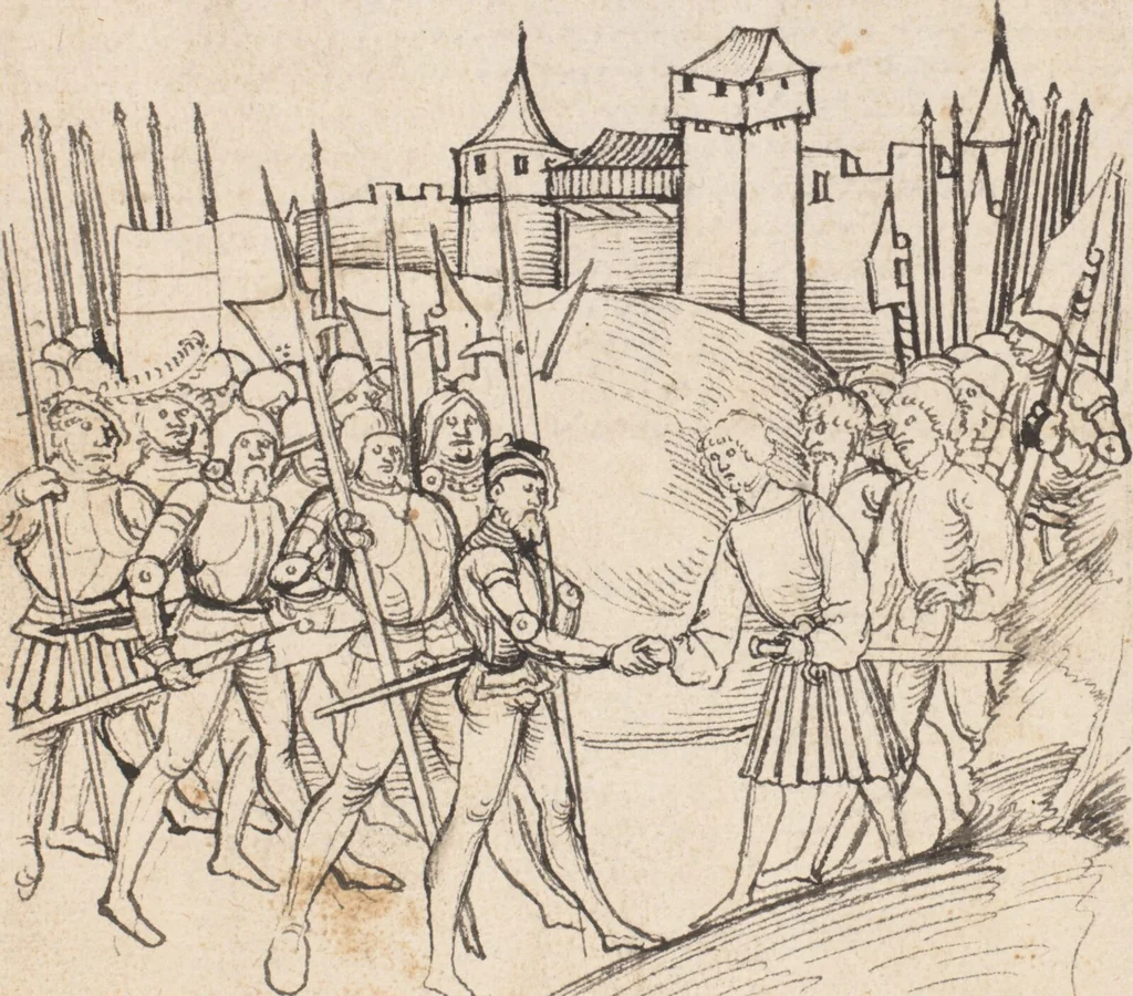 An illustration from Werner Schodoler, Eidgenössische Chronik, Vol. 3, 1514, leaf 277