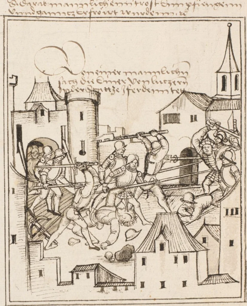 An illustration from Werner Schodoler, Eidgenössische Chronik, Vol. 3, 1514, leaf 314