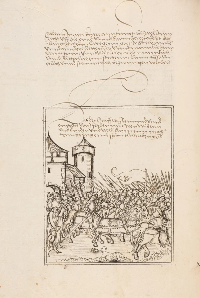 An illustration from Werner Schodoler, Eidgenössische Chronik, Vol. 3, 1514, leaf 316