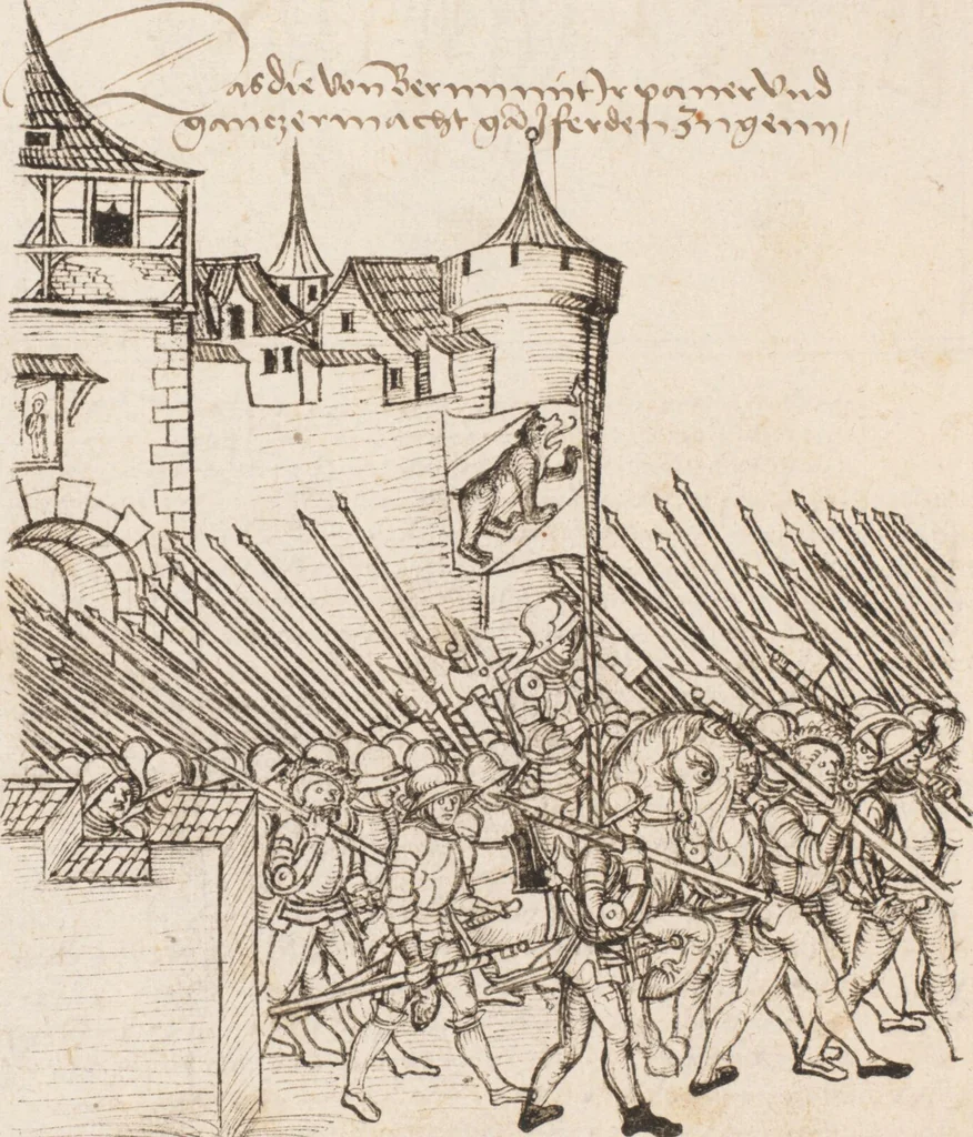 An illustration from Werner Schodoler, Eidgenössische Chronik, Vol. 3, 1514, leaf 320