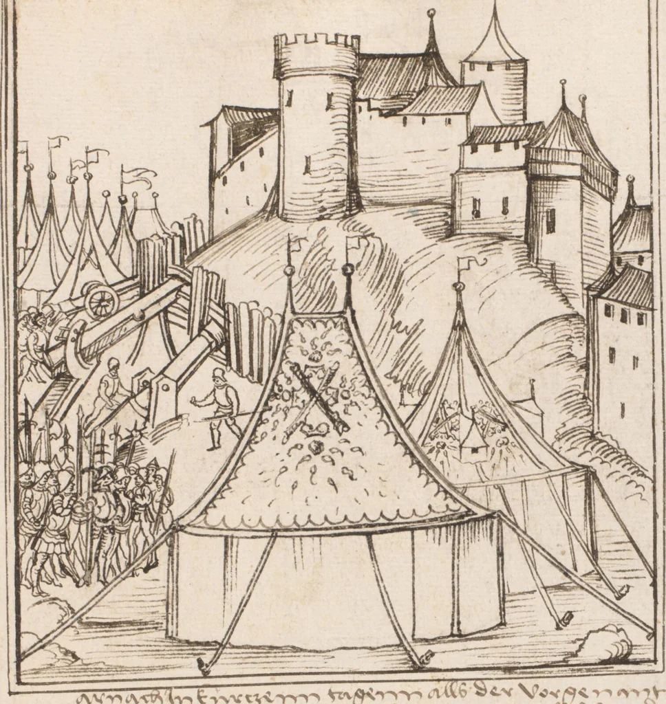 An illustration from Werner Schodoler, Eidgenössische Chronik, Vol. 3, 1514, leaf 327