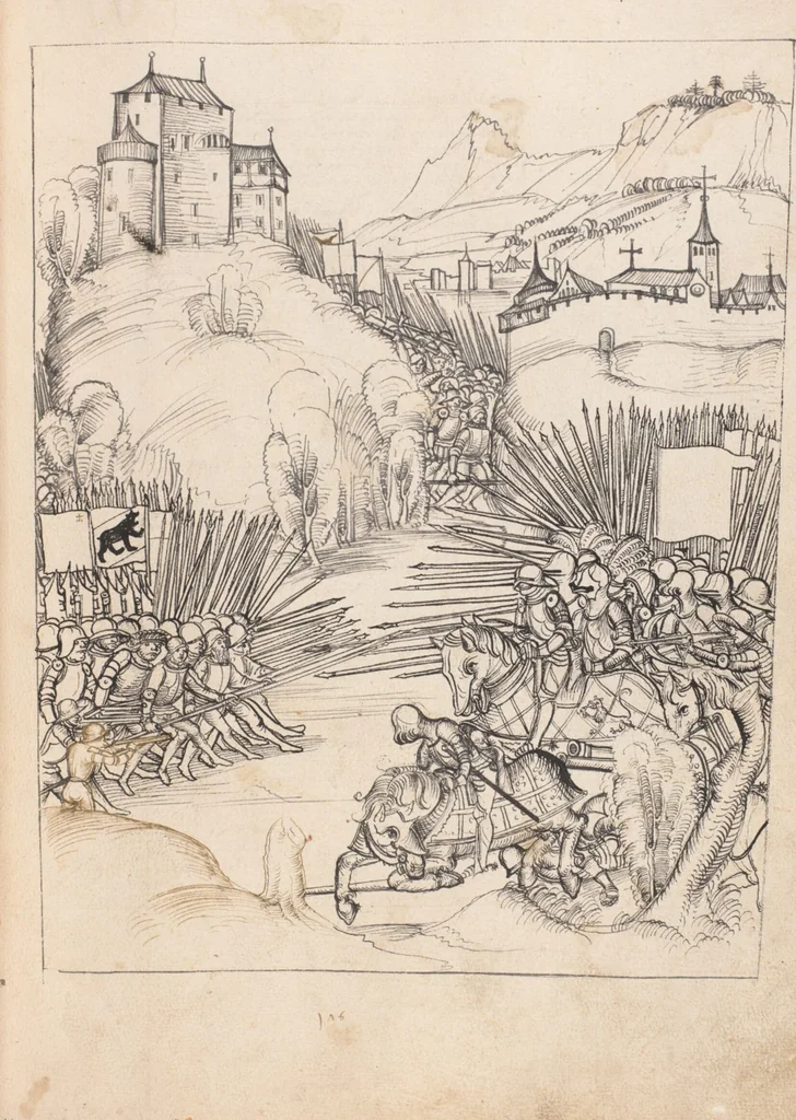 An illustration from Werner Schodoler, Eidgenössische Chronik, Vol. 3, 1514, leaf 355