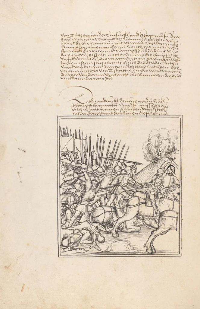 An illustration from Werner Schodoler, Eidgenössische Chronik, Vol. 3, 1514, leaf 358