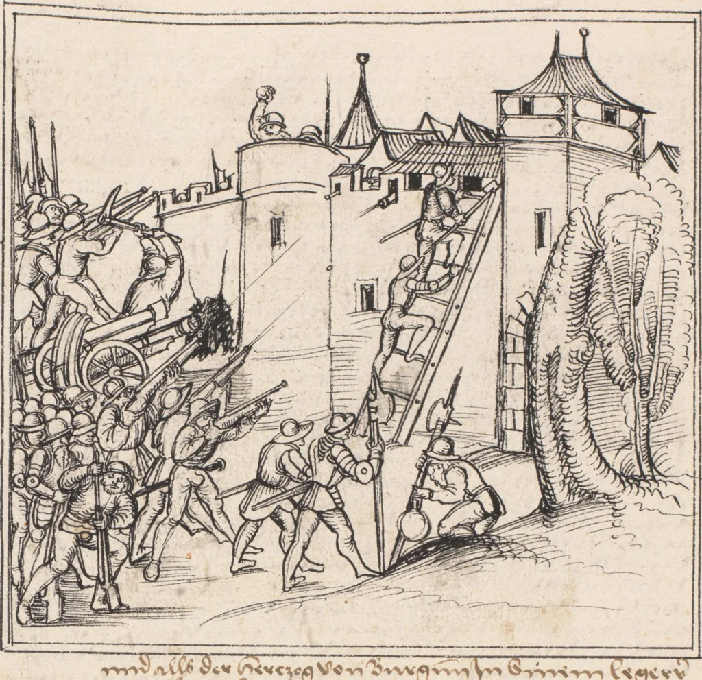 An illustration from Werner Schodoler, Eidgenössische Chronik, Vol. 3, 1514, leaf 402