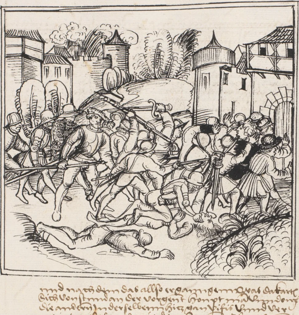 An illustration from Werner Schodoler, Eidgenössische Chronik, Vol. 3, 1514, leaf 403