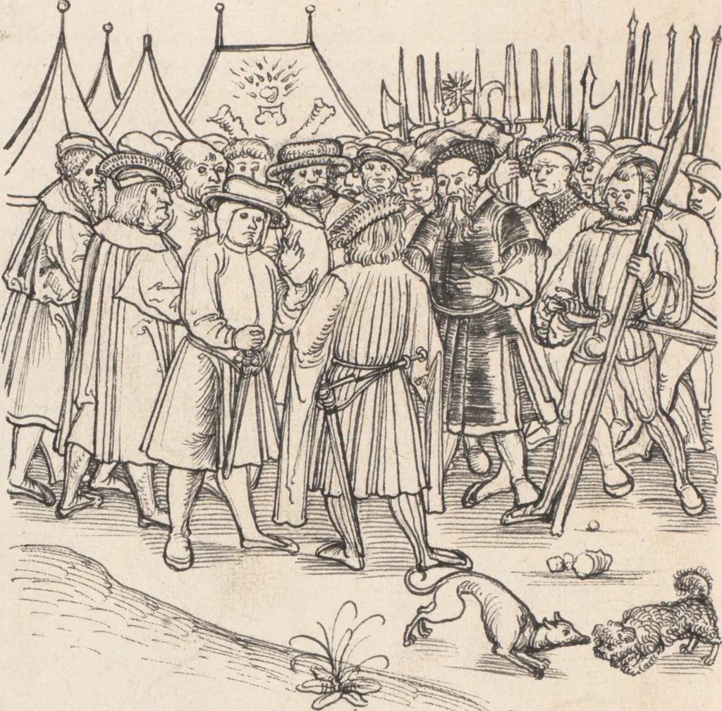 An illustration from Werner Schodoler, Eidgenössische Chronik, Vol. 3, 1514, leaf 418