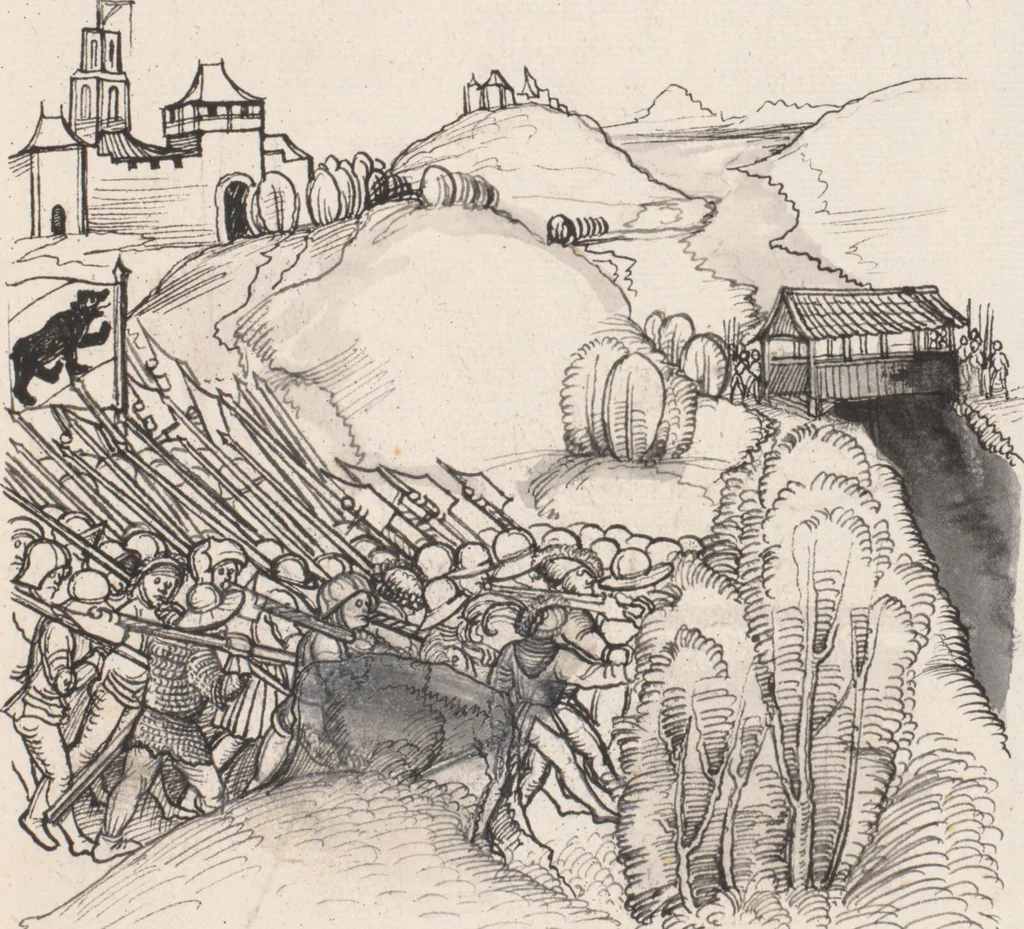 An illustration from Werner Schodoler, Eidgenössische Chronik, Vol. 3, 1514, leaf 429