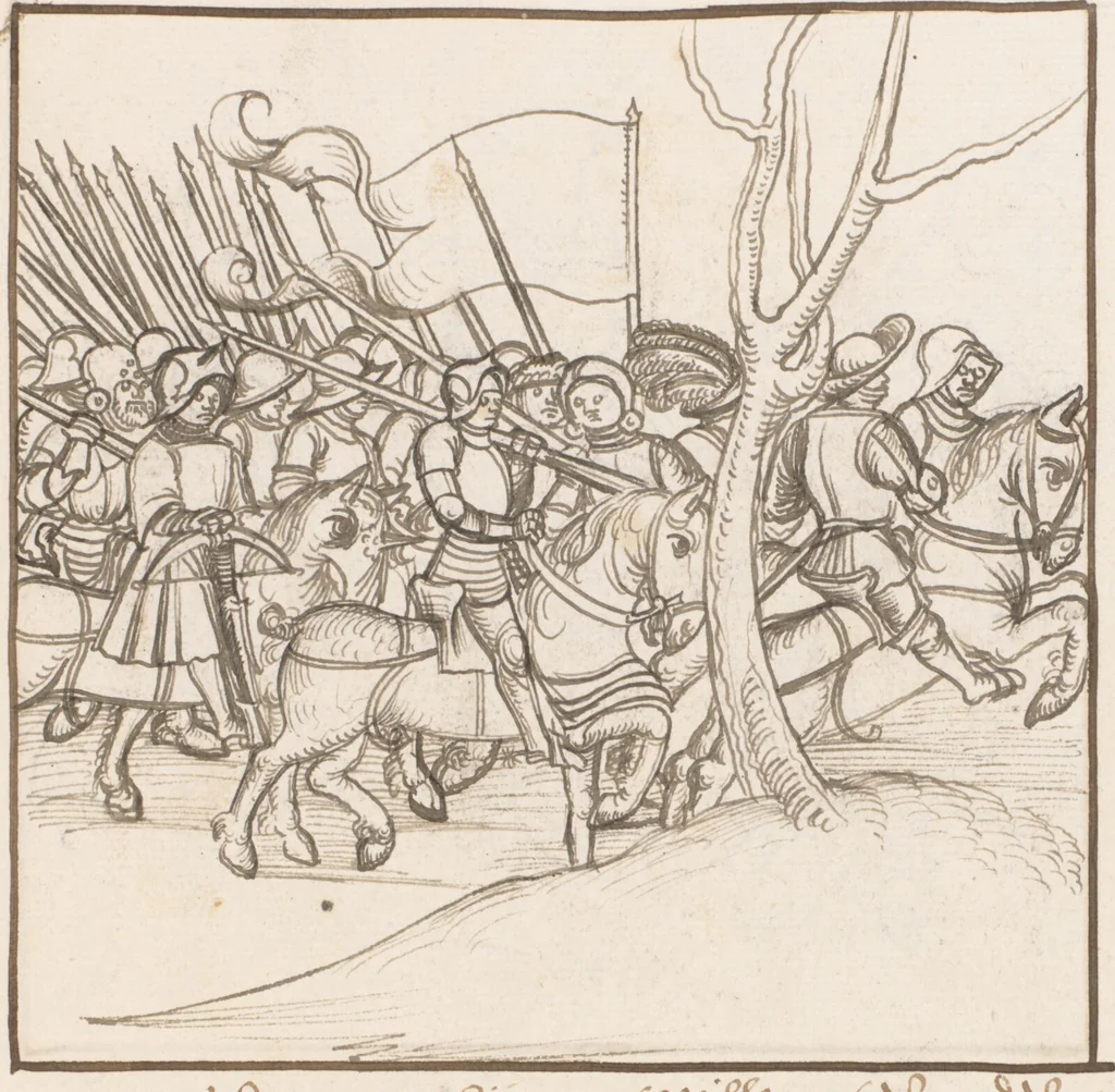 An illustration from Werner Schodoler, Eidgenössische Chronik, Vol. 3, 1514, leaf 443
