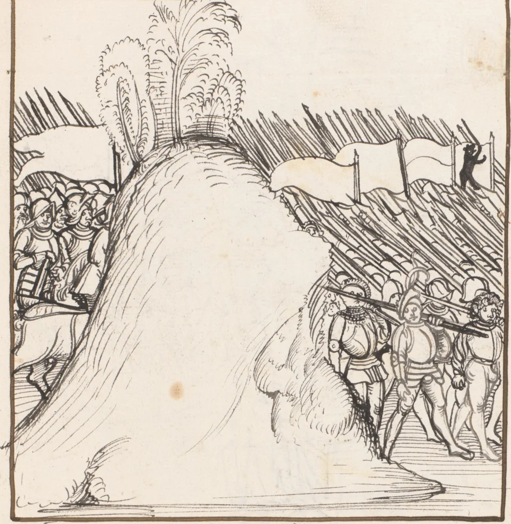 An illustration from Werner Schodoler, Eidgenössische Chronik, Vol. 3, 1514, leaf 445