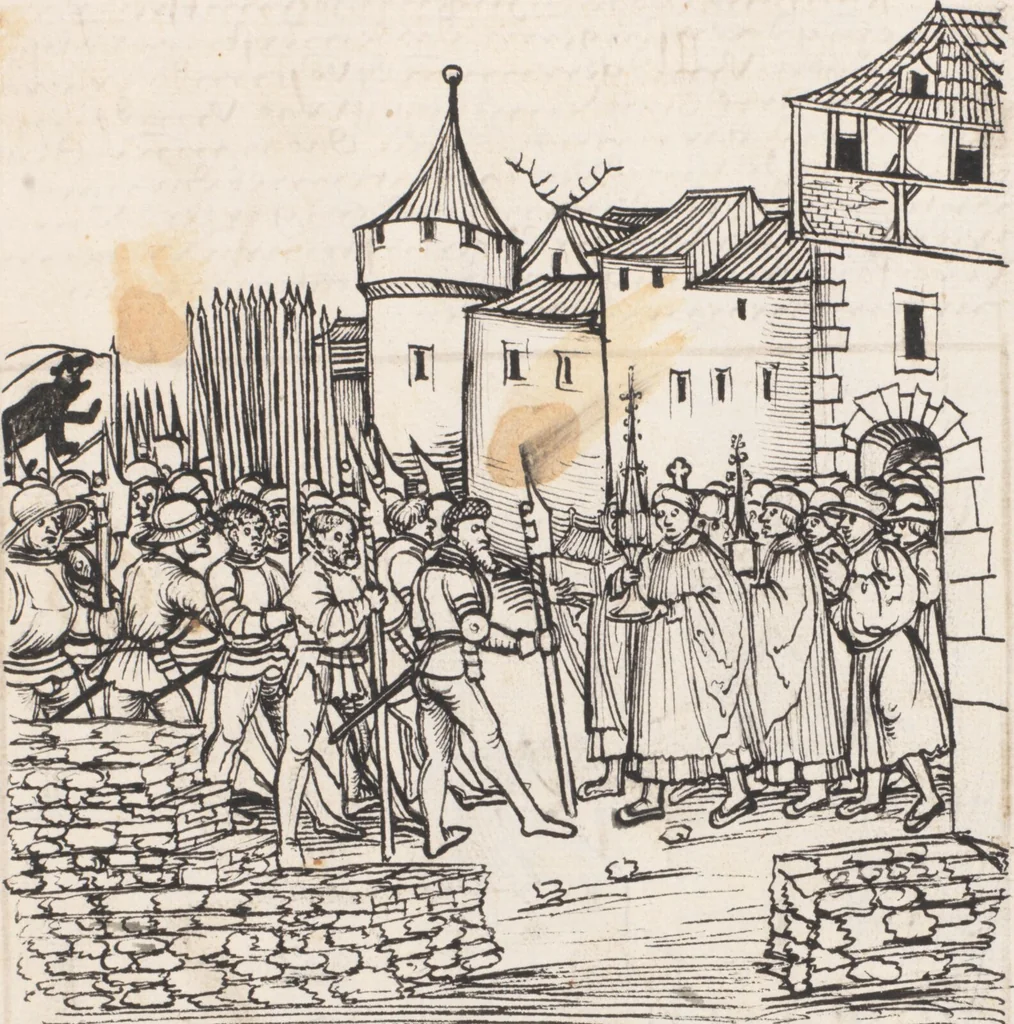 An illustration from Werner Schodoler, Eidgenössische Chronik, Vol. 3, 1514, leaf 465