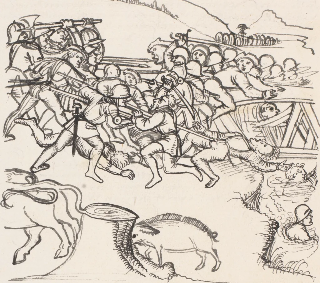 An illustration from Werner Schodoler, Eidgenössische Chronik, Vol. 3, 1514, leaf 488